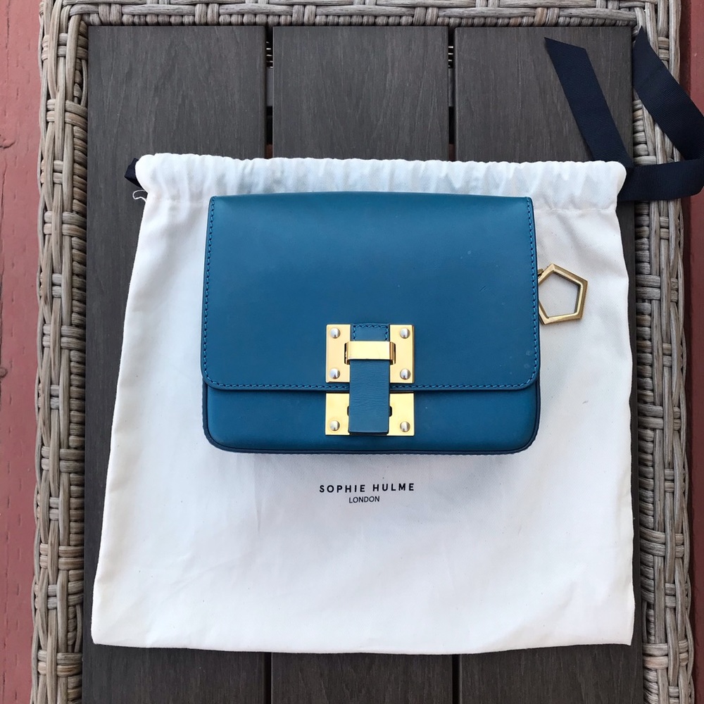 SOPHIE HULME London Box Flap Leather Bag Saddle